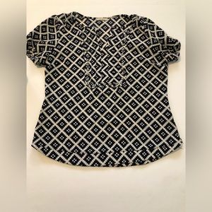 Stitch Fix 41 Hawthorn Womens Top Studded Short Sleeve Blouse Black Size Small